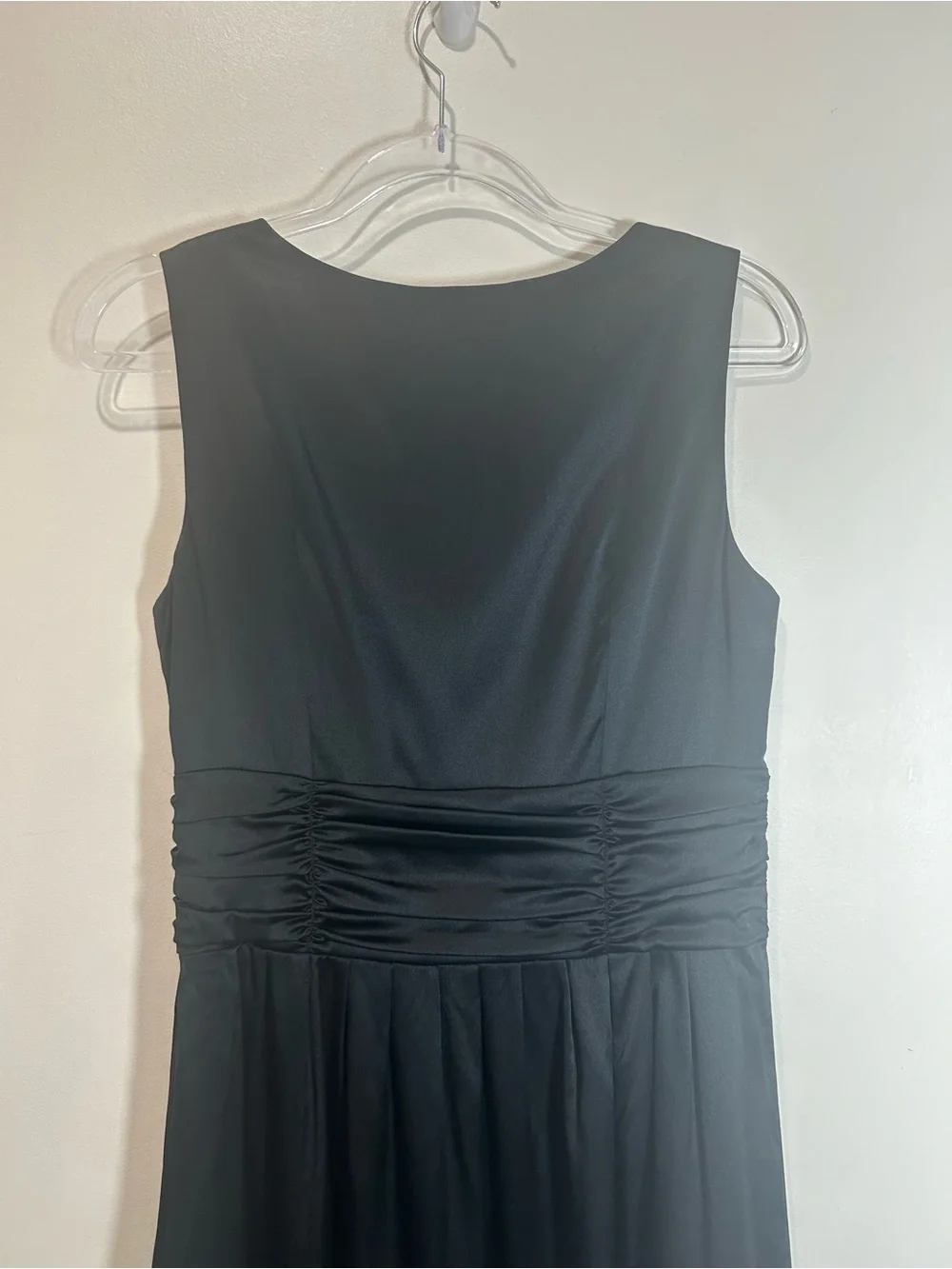 Boden Silk Dress Sz 10R Black Sleeveless MIDI V-Neck Fit & Flare Cocktail Party